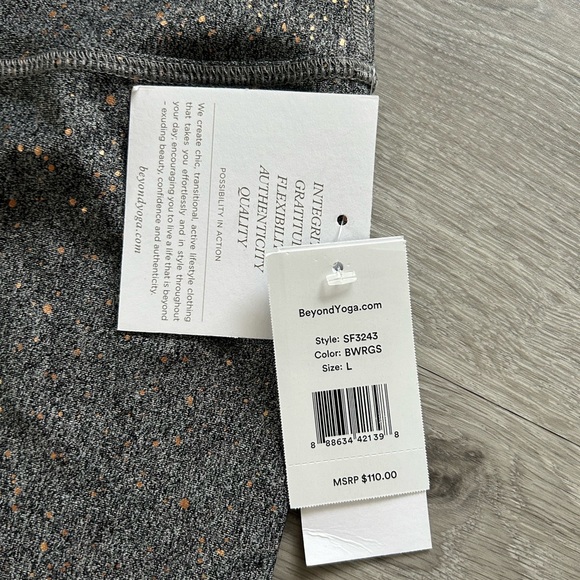NWT Beyond yoga alloy ombre high-waist leggings in grey with gold speckle size L - Picture 5 of 6